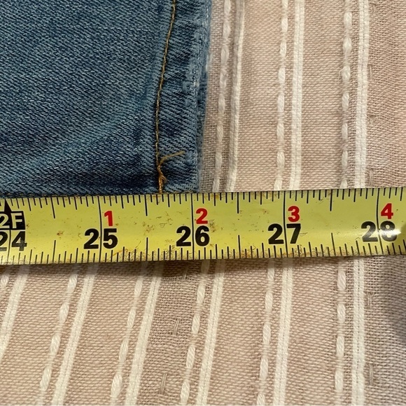 Zara Woman Medium Rise Slim Fit Straight Leg Stretch Distressed Denim Jeans 4 - Picture 11 of 11